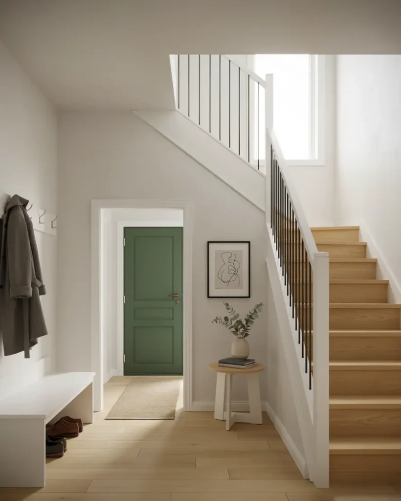 inv ndig m lning av hall och trapphus i villa